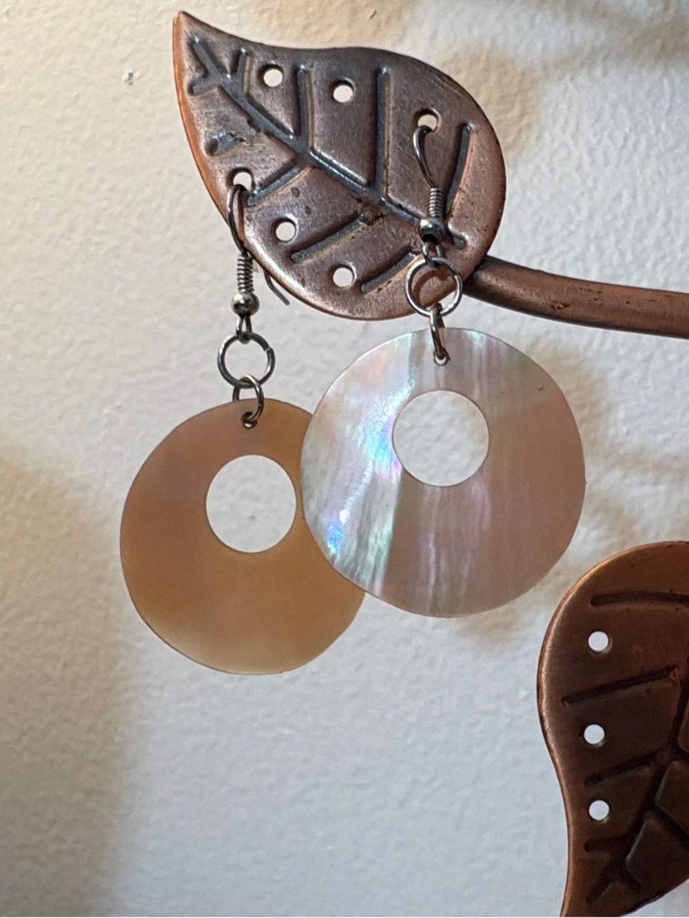 Pink Shell Earrings Vintage